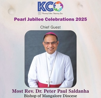 Mangalore Bishop Most Rev. Dr. Peter Paul Saldanha to grace as Chief Guest for KCO Pearl Jubilee Celebrations in Abu Dhabi Mangalore Bishop Most Rev. Dr. Peter Paul Saldanha to grace as Chief Guest for KCO Pearl Jubilee Celebrations in Abu Dhabi